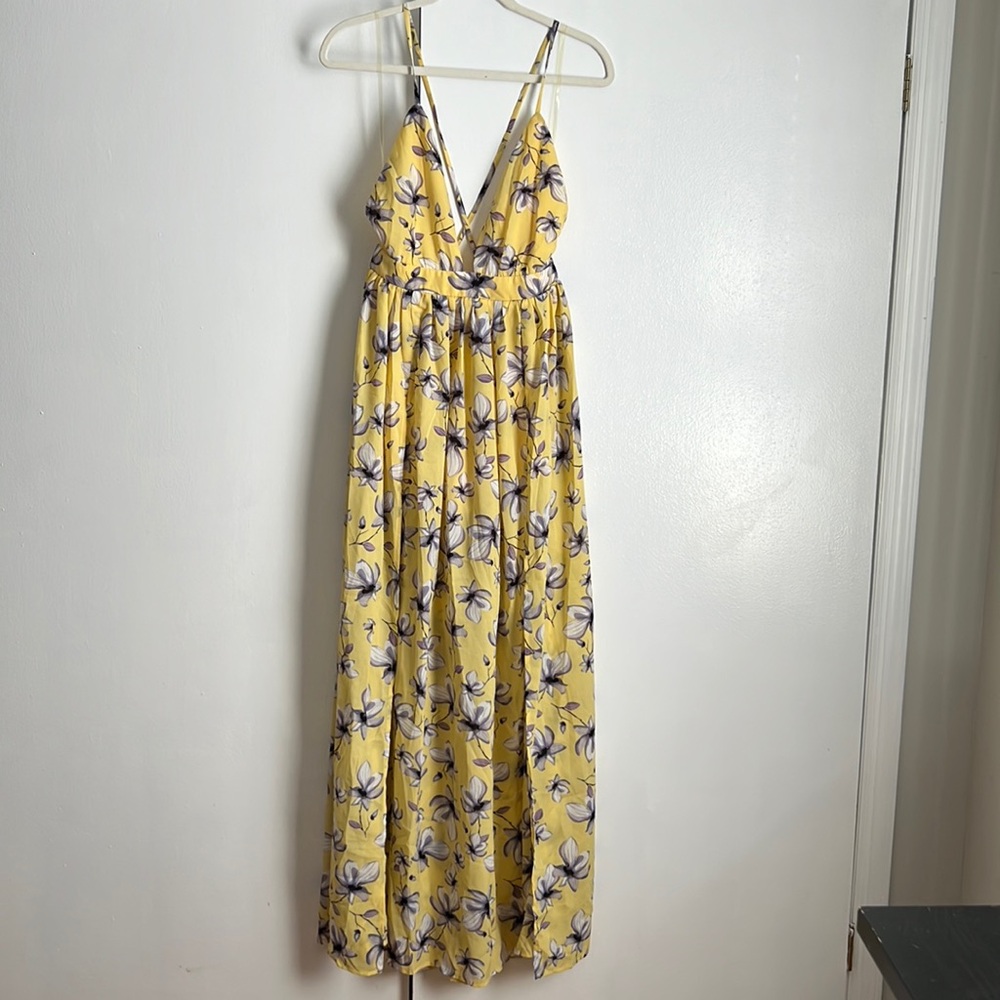 Yellow floral maxi dress